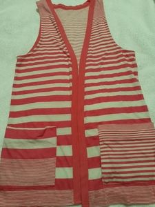 Pink and  white stripe top